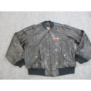 Harley-Davidson Jacket‎ Mens Large Leather Bomber Bar & Shield Embroidered Biker